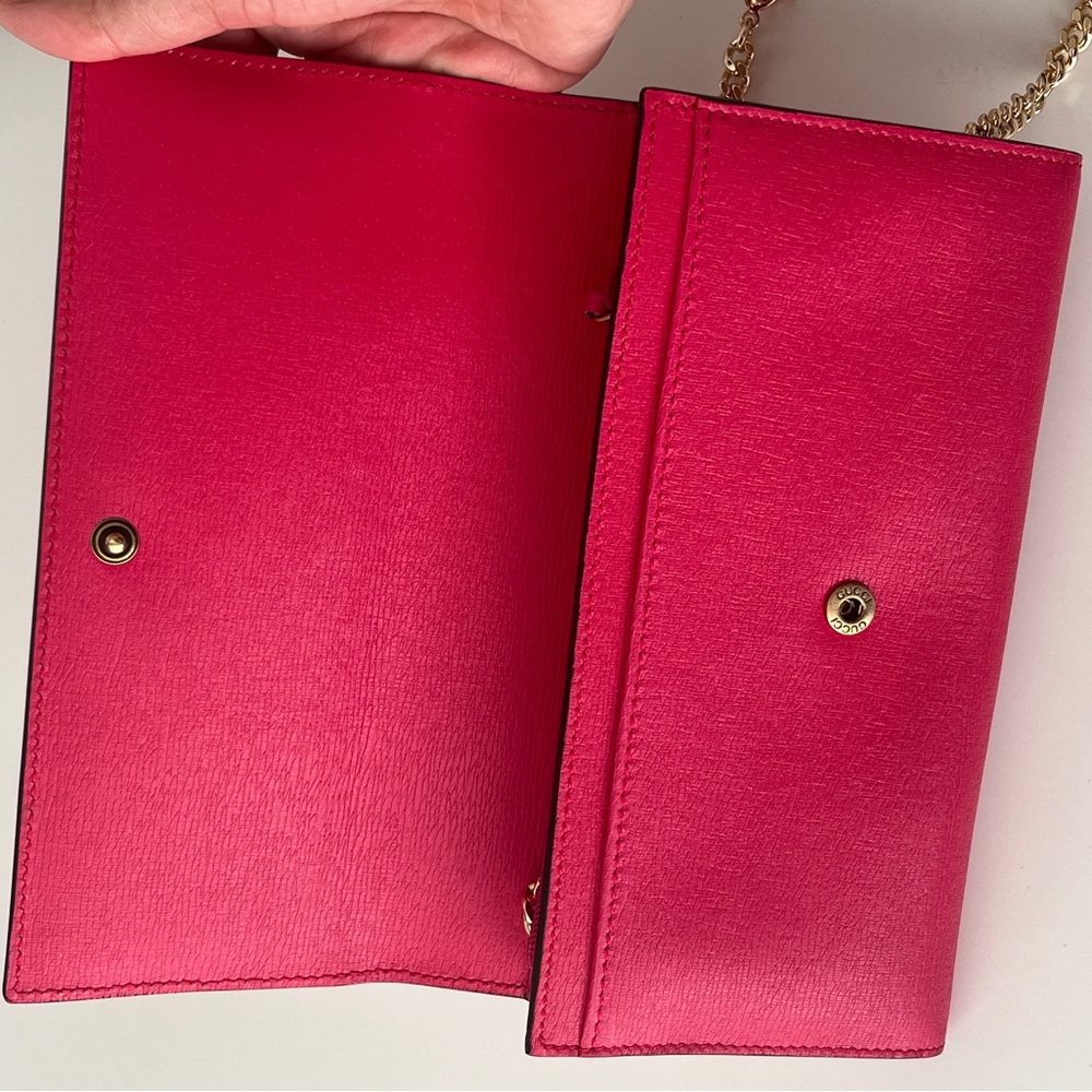 Gucci Leather Continental Wallet With Horsebit in Fuchsia/ Pink - Picture 6 of 15